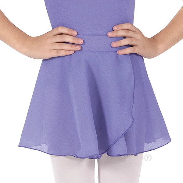 Eurotard Kids Chiffon Mock Wrap Pull On Skirt, Lilac 10127