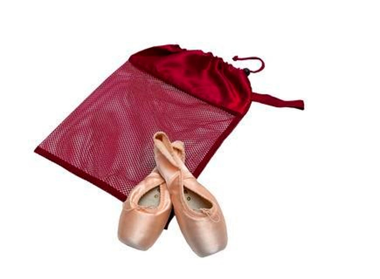 Horizon Dance Mesh Shoe Bag, Burgundy 8229