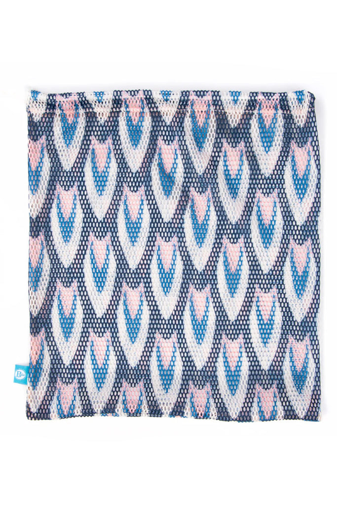 B Plus Printworks Printed Mesh Bag, Navy / Light Pink 880PAT02