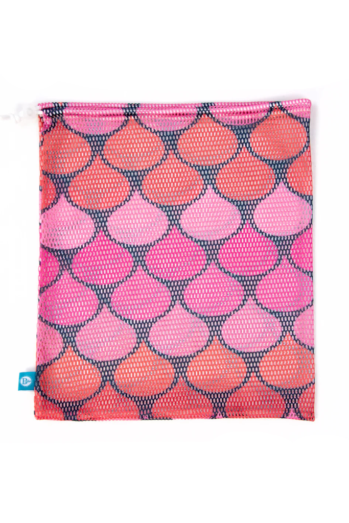 B Plus Printworks Printed Mesh Bag, Black/Pink 880PAT04
