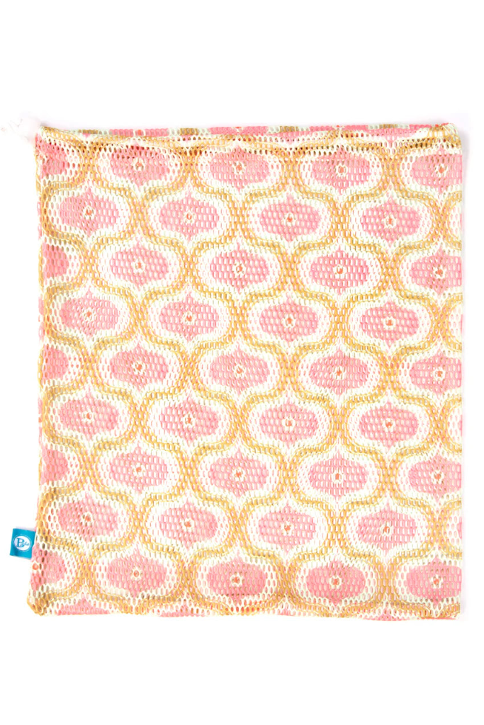 B Plus Printworks Printed Mesh Bag, Pink/Yellow 880PAT01