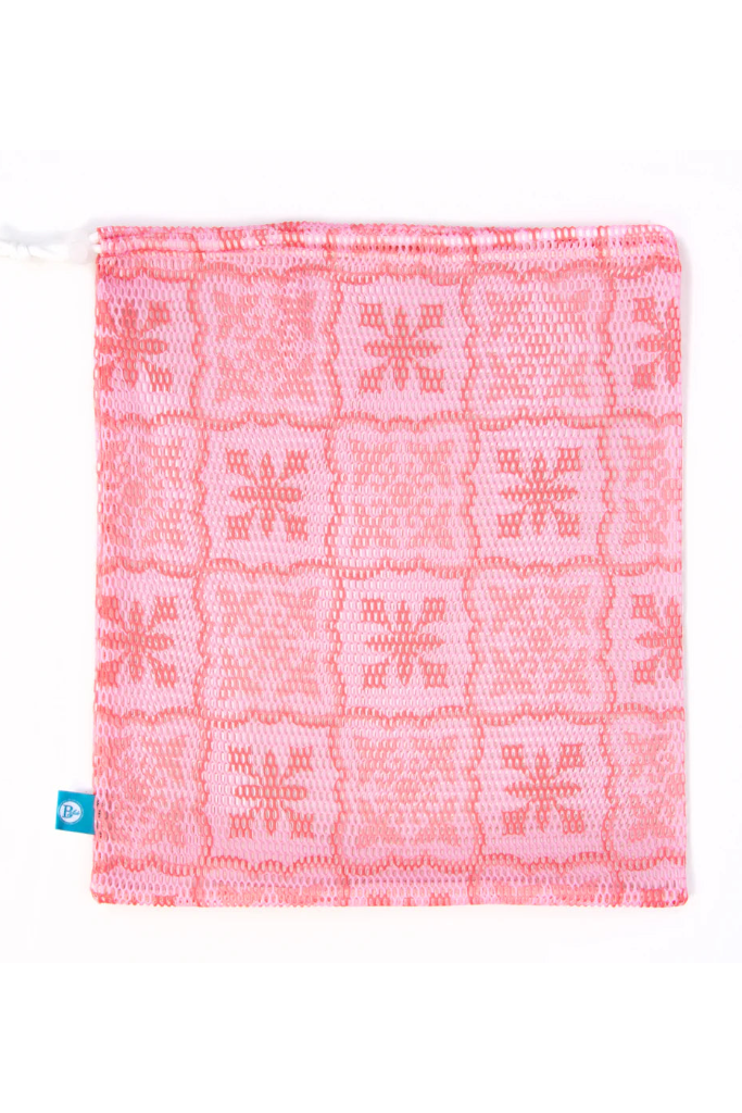 B Plus Printworks Printed Mesh Bag, Light Pink / Coral 880PAT05