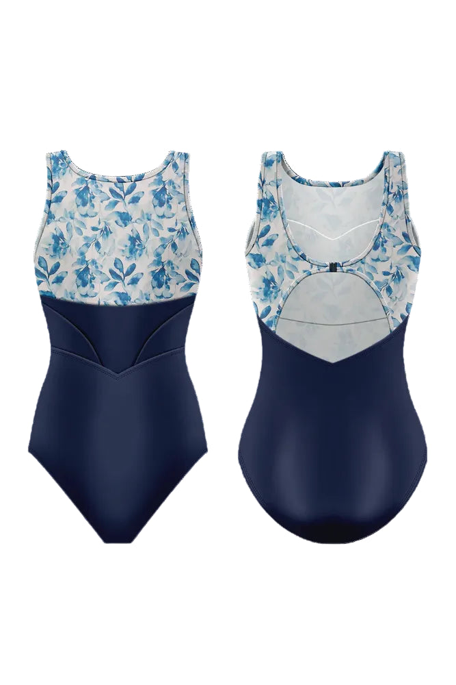 Danse De Paris Blisse Tank Leotard, Flora Bleu Inkwell L0200L