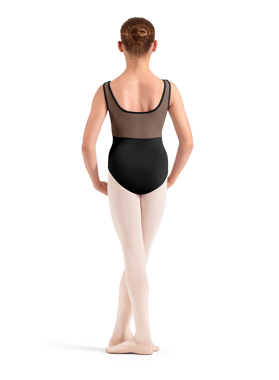 Mirella Embroidered Tank Leotard, Black M50012C