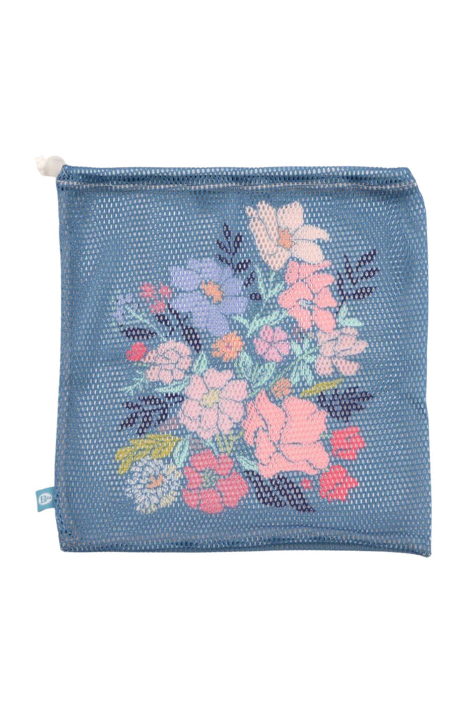 B Plus Printworks Printed Mesh Bag, Dark Teal 880PAT09