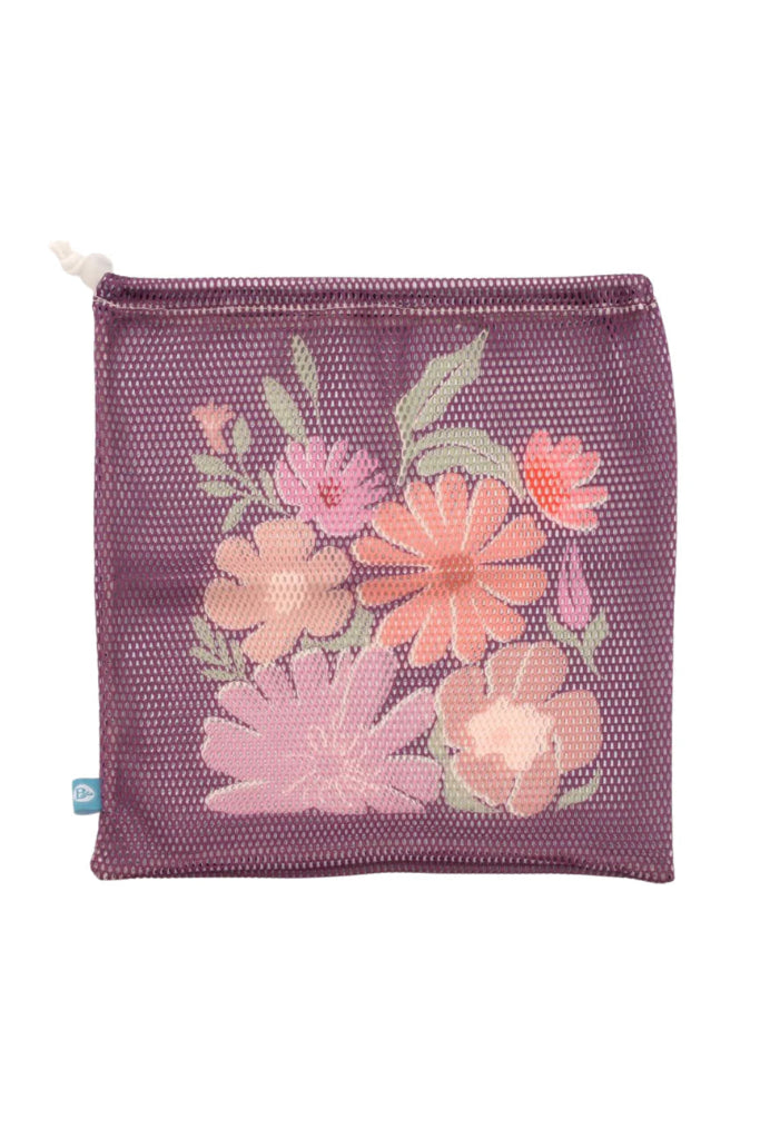 B Plus Printworks Printed Mesh Bag, Eggplant 880PAT07