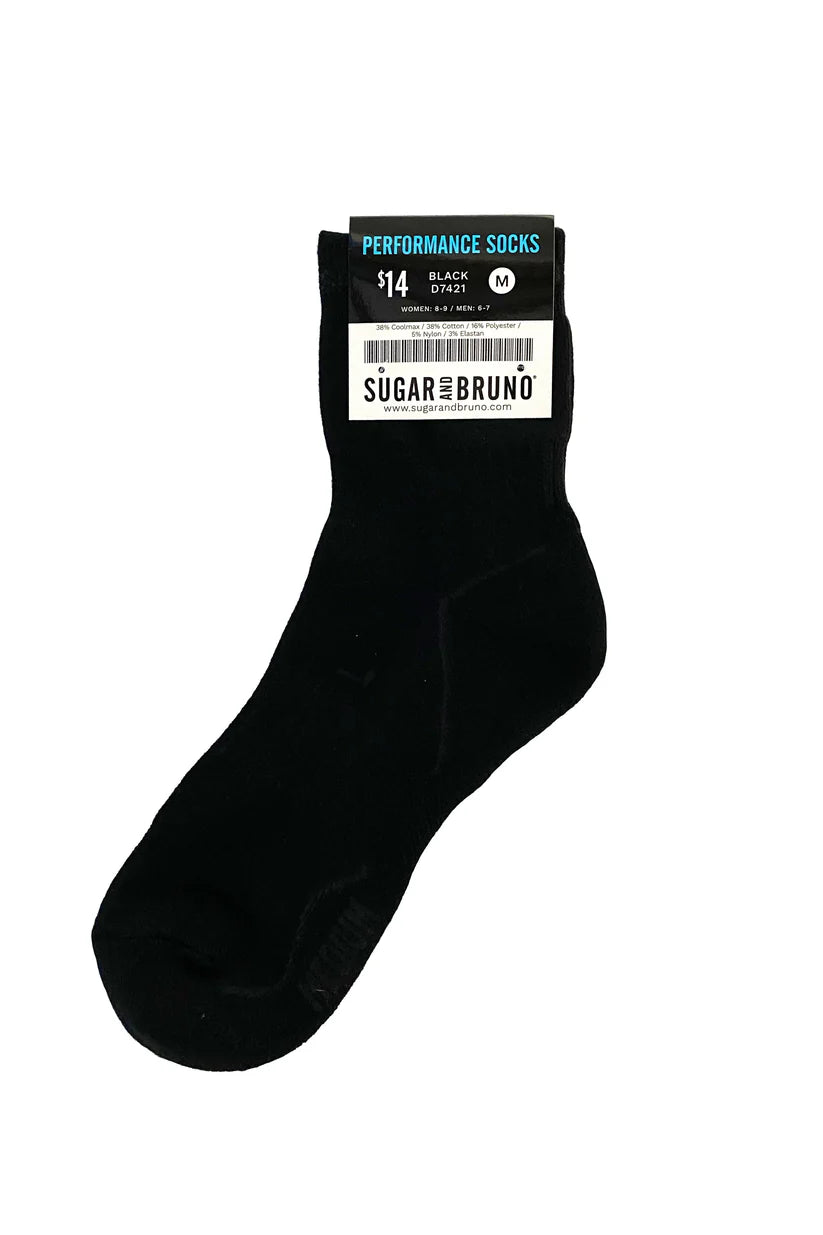 Sugar and Bruno Performance Socks, Black D7421