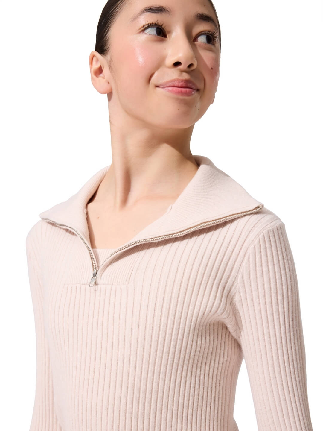 Capezio Mise-En-Scene Lynch Quarter Zip, Crystal Gray CK11015W
