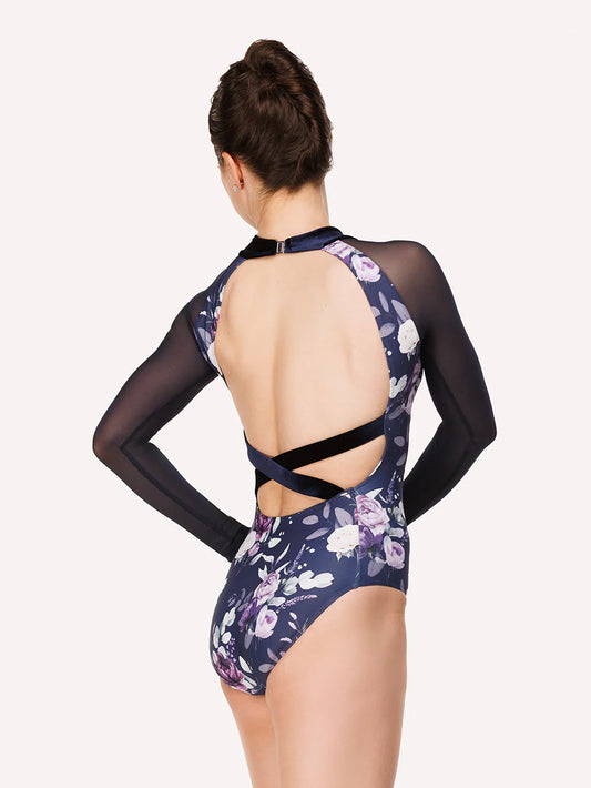 Eleve Dancewear Ivy Long Sleeve Leotard, Moonlit Garden