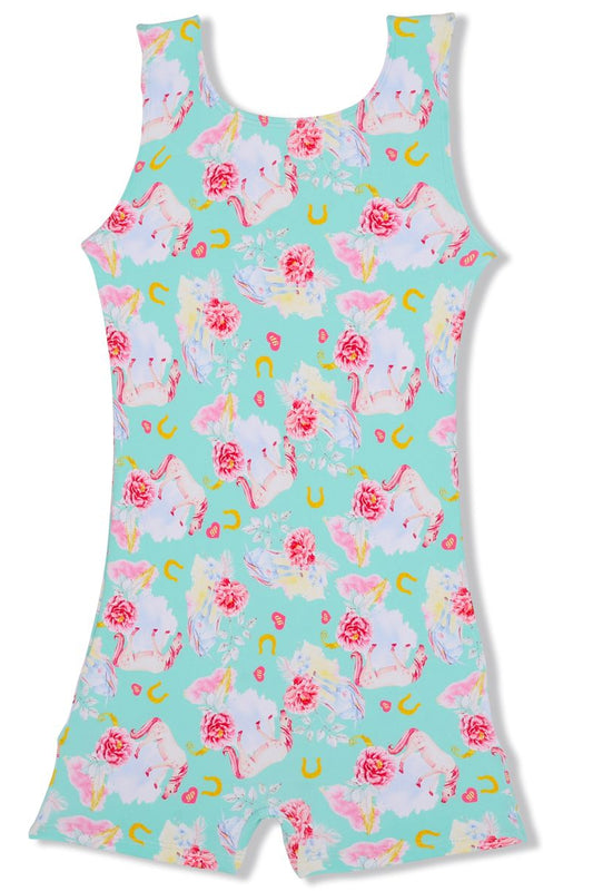 Girl Power Sport Biketard, Pony Bouquet LE103