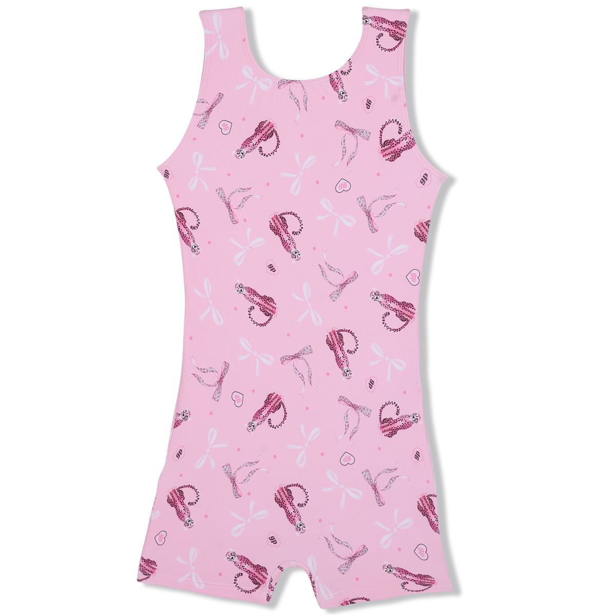 Girl Power Sport Biketard, Pink Leopard LE103