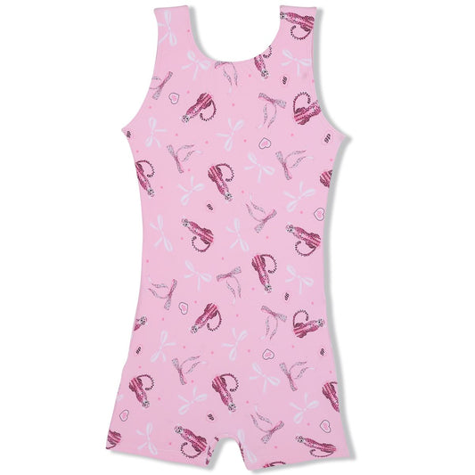 Girl Power Sport Biketard, Pink Leopard LE103