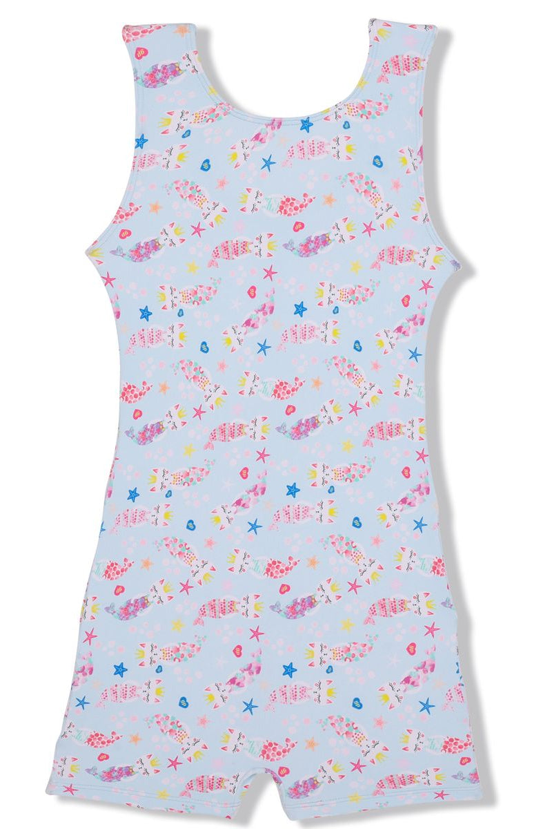 Girl Power Sport Biketard, Mermaid Cats LE103