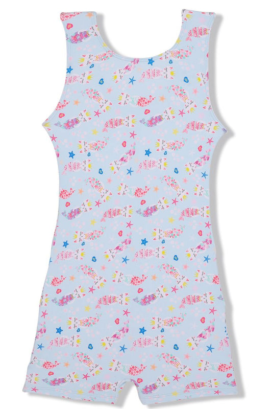 Girl Power Sport Biketard, Mermaid Cats LE103
