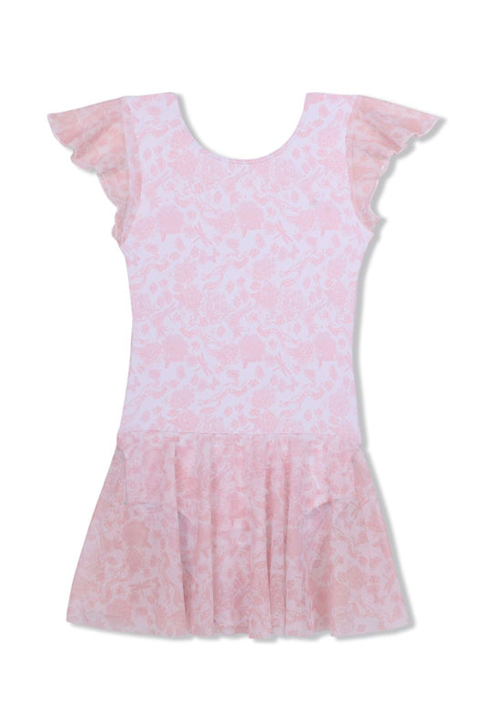 Girl Power Sport Skirted Leotard, Pink Toile LE108B