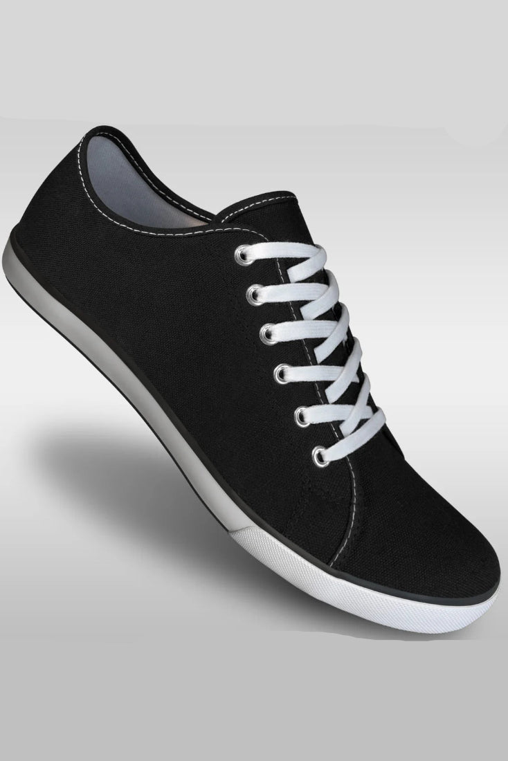 Aris Allen Men's Black Canvas Gym Style Dance Sneakers, 1005-BK