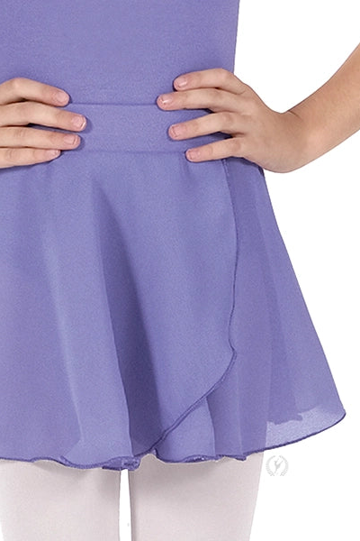 Eurotard Kids Chiffon Mock Wrap Pull On Skirt, Lilac 10127