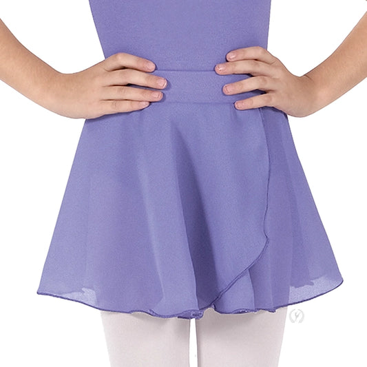 Eurotard Kids Chiffon Mock Wrap Pull On Skirt, Lilac 10127