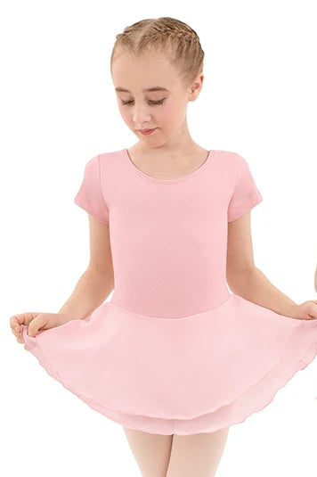 Eurotard Kids Cotton Lycra® Short Sleeve Dance Dress, Pink 10467