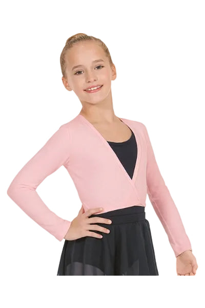 Eurotard Kids Long Sleeve Cotton Lycra® Ballet Wrap Sweater, 10523c