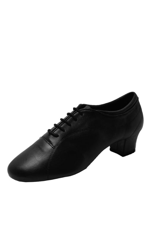 Stephanie 1.5" Black Leather Cuban Heel, E-100311