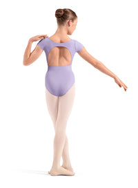 Mirella Embroidered Cap Sleeve Leotard, Lilac M20013C