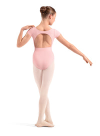 Mirella Embroidered Cap Sleeve Leotard, Pink M20013C