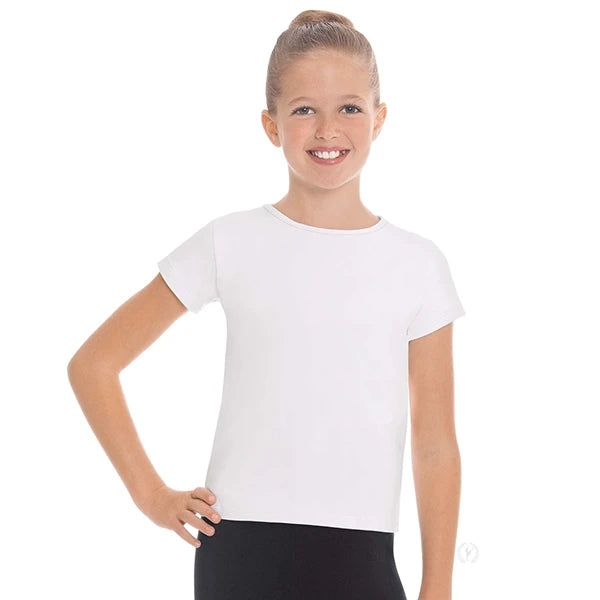 Eurotard Kids Unisex Microfiber Crew Neck Short Sleeve Dance Top, 44100C