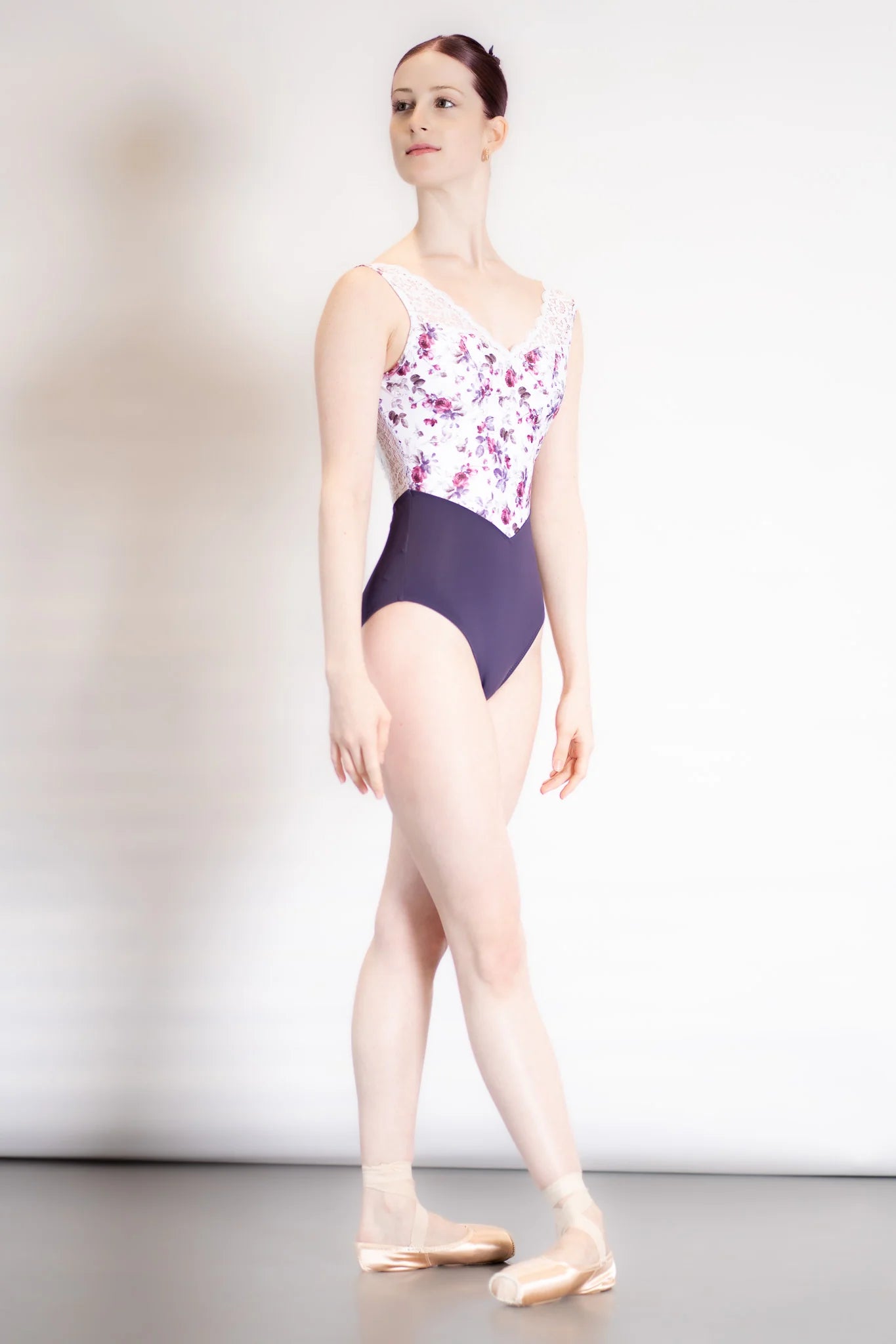 Danse De Paris Demi Moulin Tank Leotard, Florine Purple Velvet L0116L