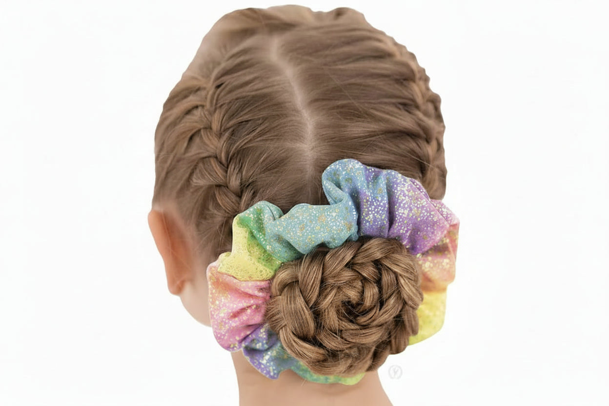Eurotard Rainbow Splash Hair Scrunchie, 96172
