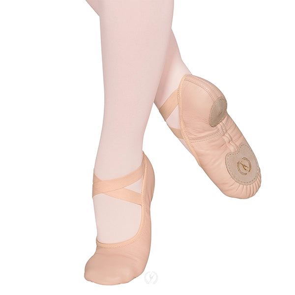 Eurotard Adult Coupé Leather Split Sole Ballet Shoe, Drawstring Free, A2004A