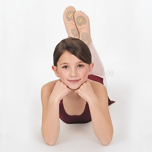 Eurotard Kids Coupé Leather Split Sole Ballet Shoe, Drawstring Free, A2004C