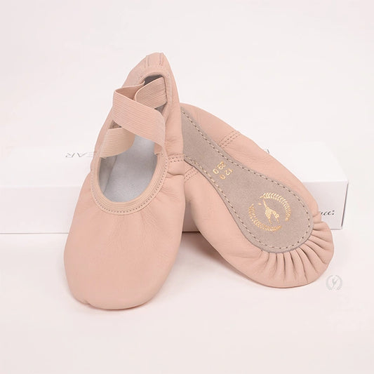Eurotard Kids Passé Full Sole Leather Ballet Shoe, Drawstring Free, A2011C