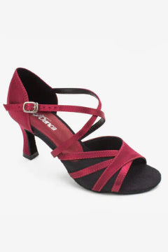 2.5" Heel Ballroom Shoe with Mesh Straps, Burgundy BL162