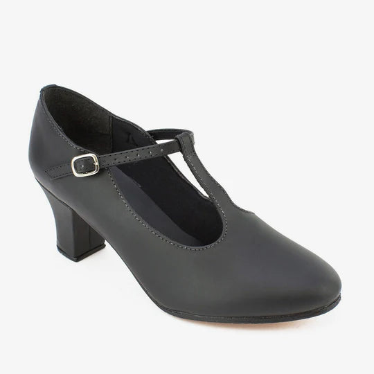 So Danca Christa 2" T-Strap Character Shoe, Black CH54