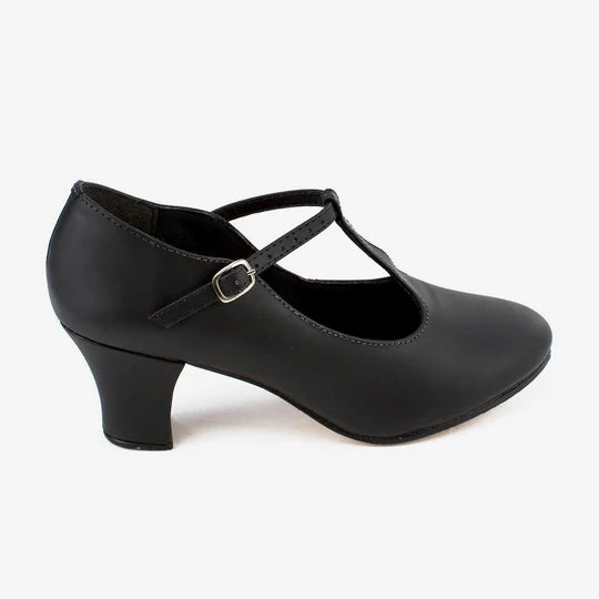 So Danca Christa 2" T-Strap Character Shoe, Black CH54