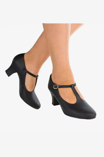 So Danca Christa 2" T-Strap Character Shoe, Black CH54