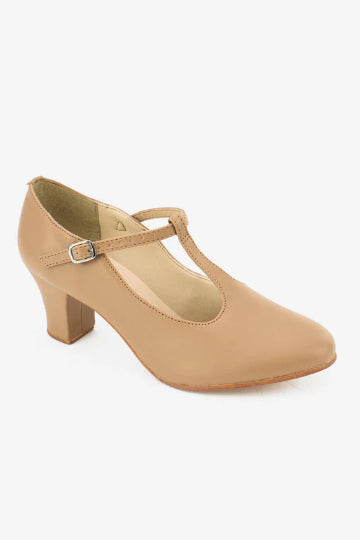So Danca Christa 2" T-Strap Character Shoe, Caramel CH54