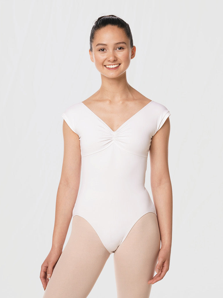Gaynor Minden Cap Sleeve Leotard, White AL-113