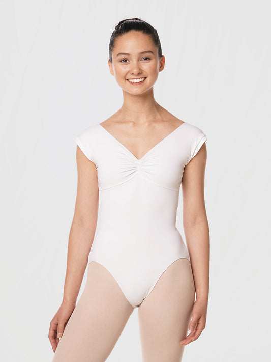 Gaynor Minden Cap Sleeve Leotard, White AL-113