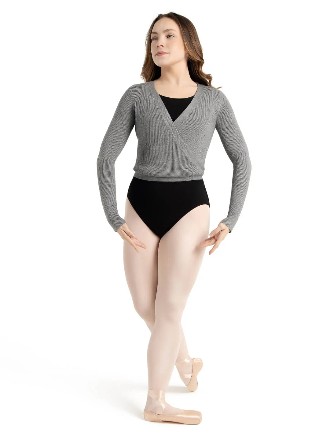 Capezio Ribbed Knit Wrap Sweater, 11381W