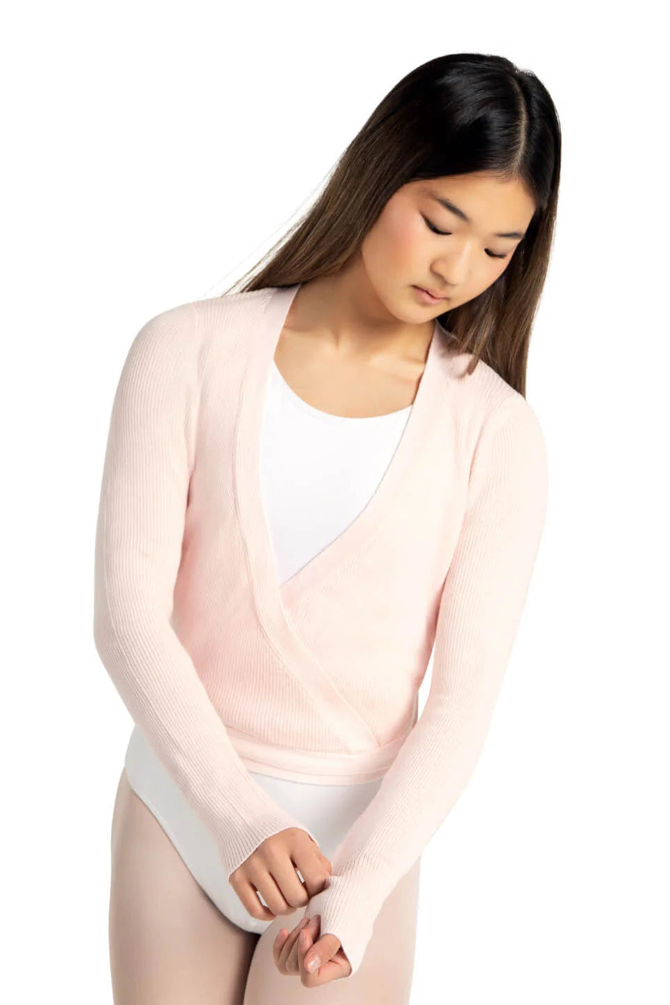 Capezio Ribbed Knit Wrap Sweater, 11381W
