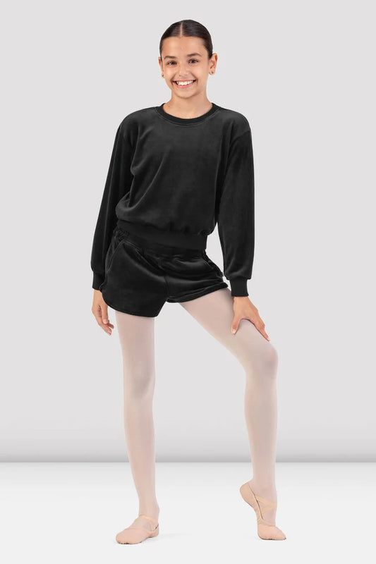 Bloch Kids Lily Velvet Crew Neck Jumper, Black CZ30016