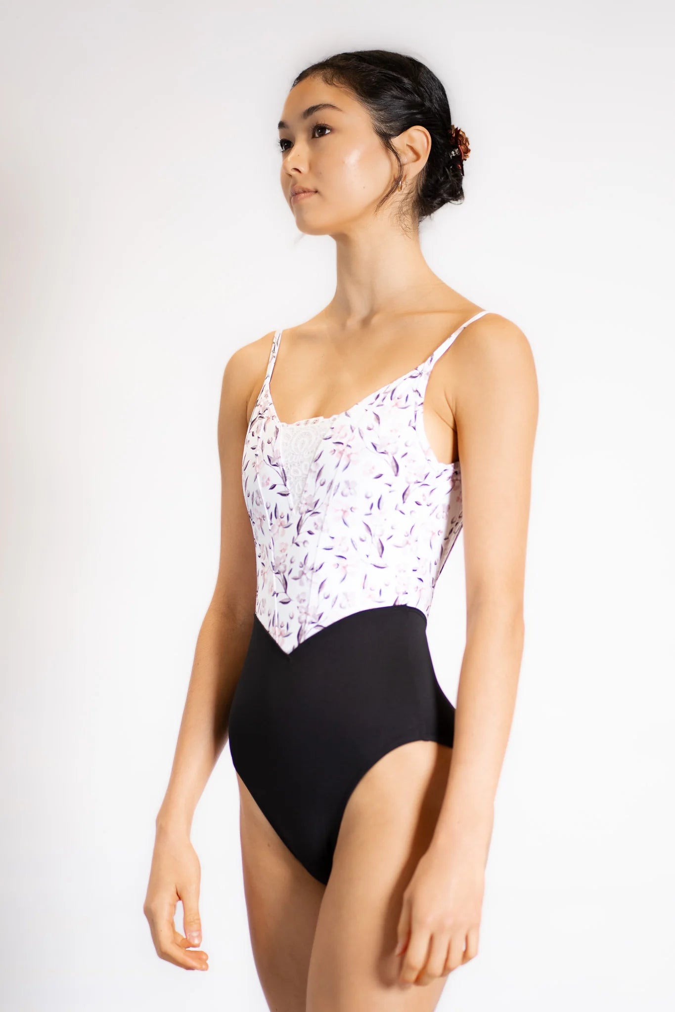 Danse De Paris Demi Antoinette Camisole Leotard, Petale Ebony L0005L