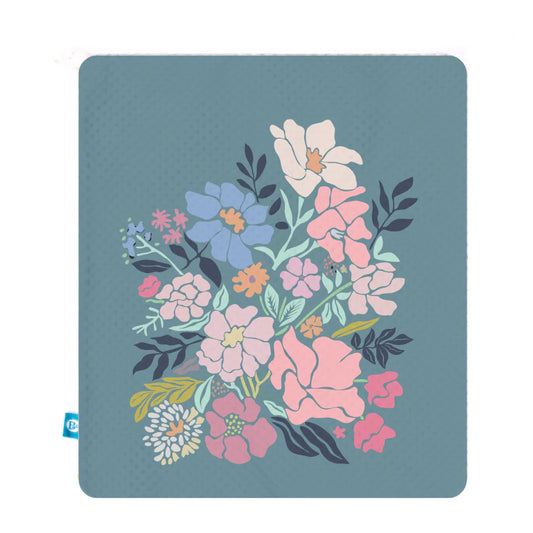 B Plus Printworks Printed Mesh Bag, Dark Teal 880PAT09