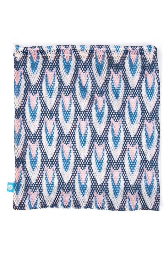 B Plus Printworks Printed Mesh Bag, Navy / Light Pink 880PAT02