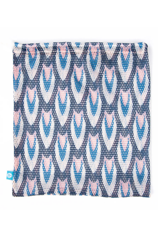 B Plus Printworks Printed Mesh Bag, Navy / Light Pink 880PAT02