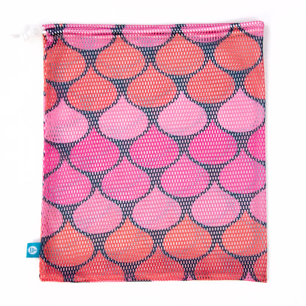 B Plus Printworks Printed Mesh Bag, Black/Pink 880PAT04