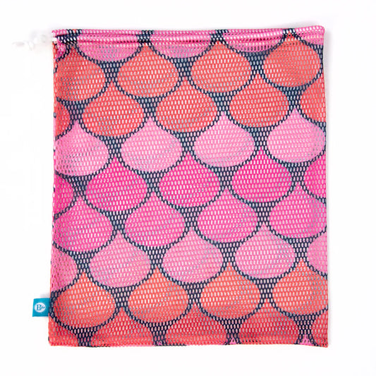 B Plus Printworks Printed Mesh Bag, Black/Pink 880PAT04