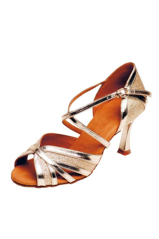 Stephanie 2.5" Gold Leather and Glitter Heel, 2083-32